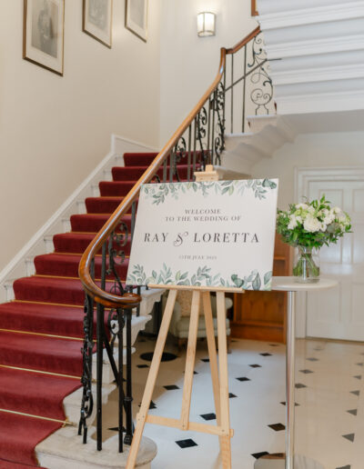 Entrance details at a central london wedding