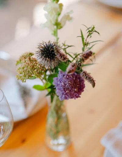 flowers displayed at a wedding in surrey