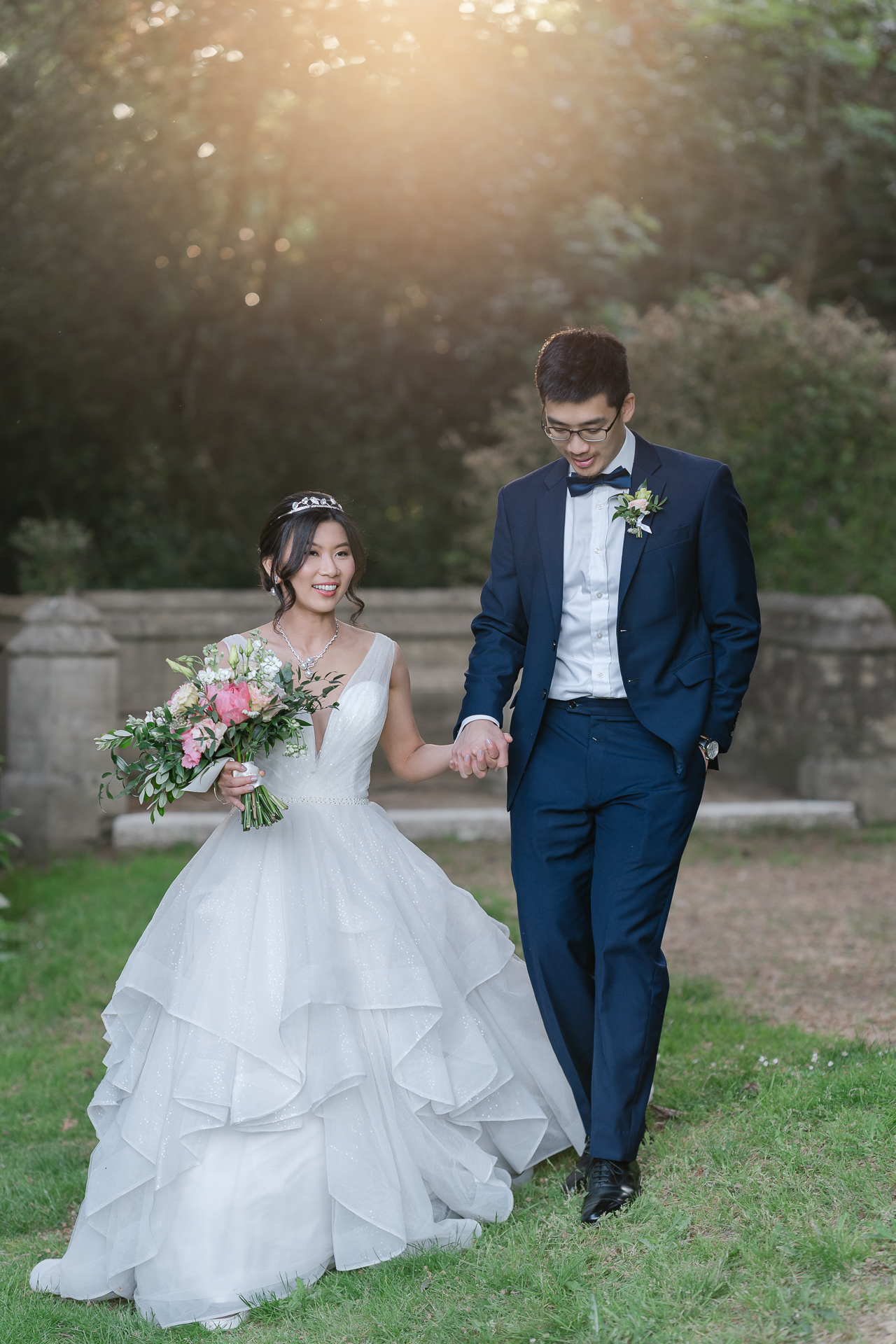 Wedding portraits during golden hour