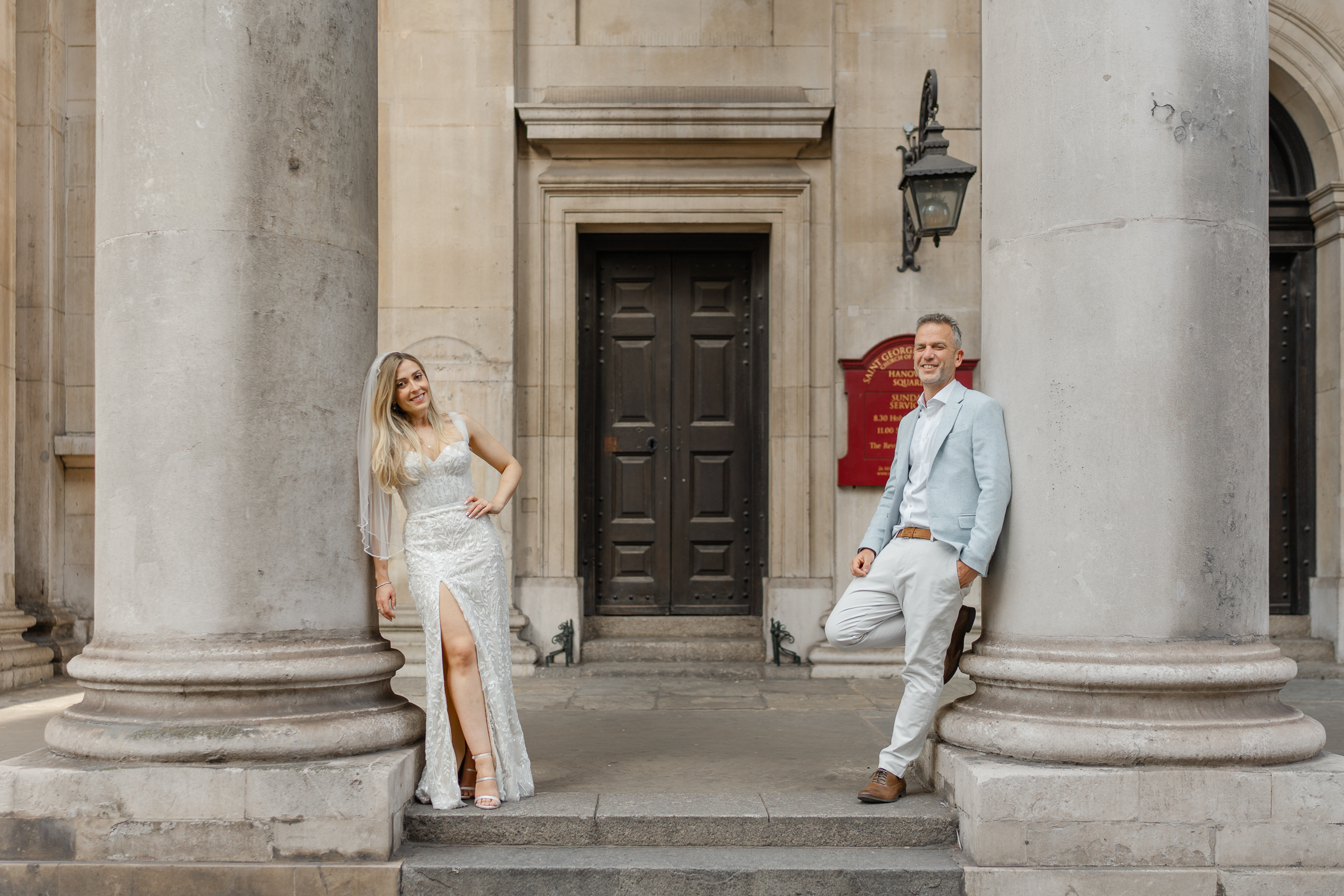 Wedding portraits on the streets on Central London